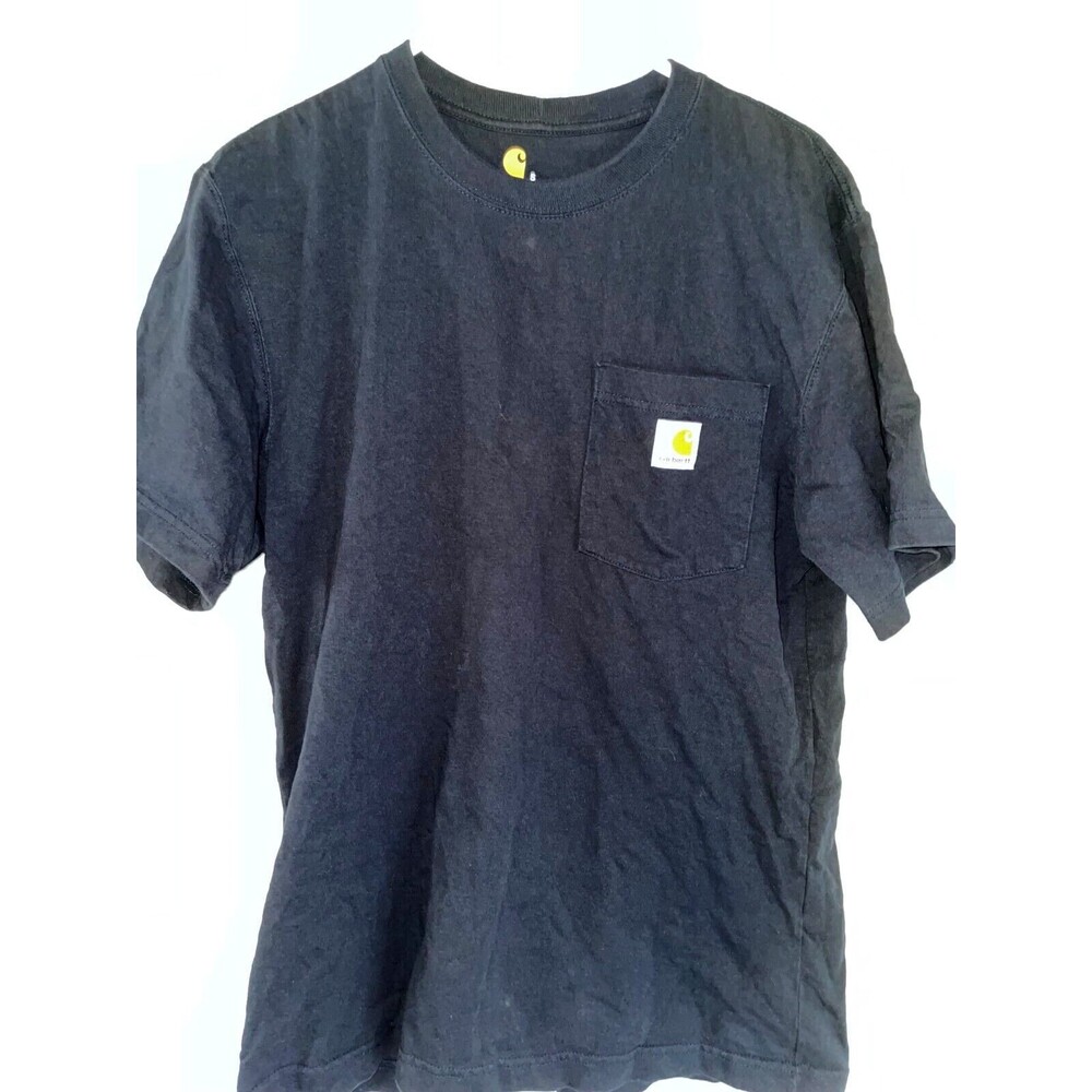 Carhartt Mens Loose Fit Heavyweight Short-Sleeve Pocket T-Shirt Blue Sz S Cotton